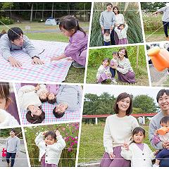 ご家族そろって公園での出張撮影。コーディネートも素敵です。